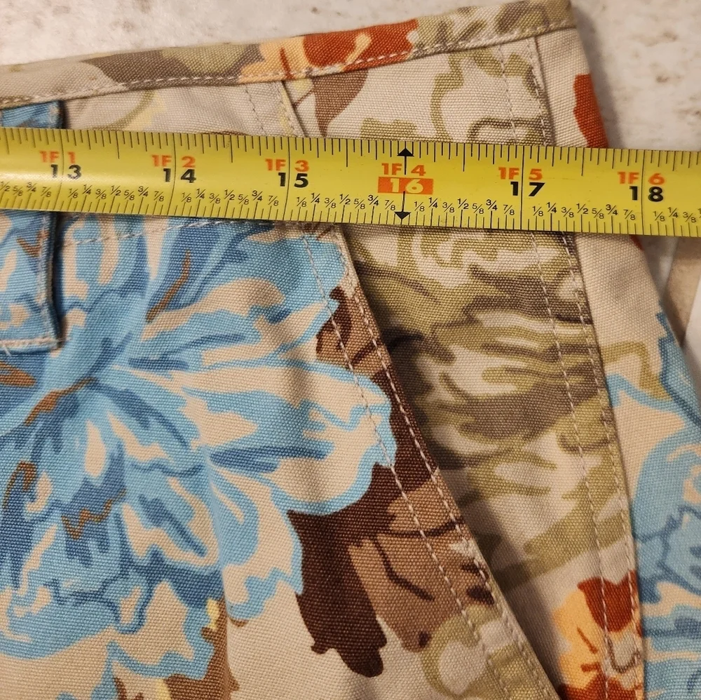 Eddie Bauer Women's‎ Beige & Floral Cargo Mini Skirt Size 12 Cotton #JJ913